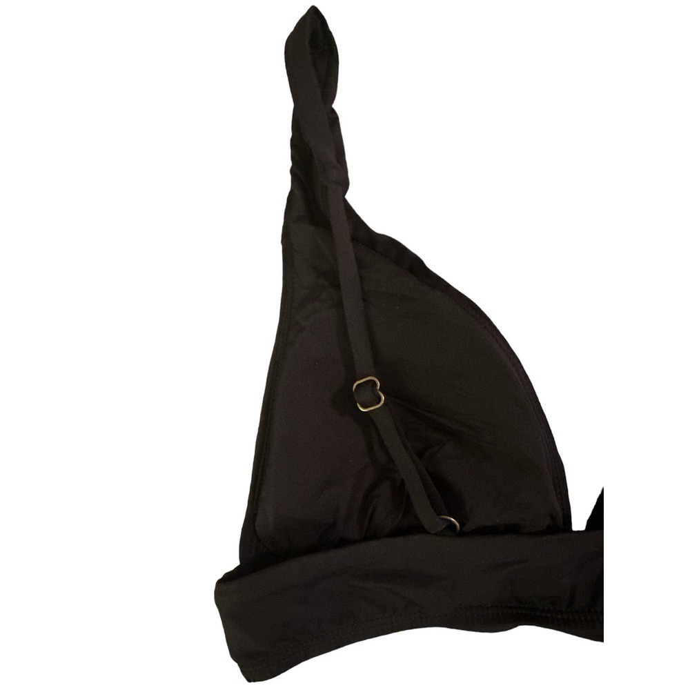 Andie Women's V-Neck Swim The Belize Bikini Top Adjustable Straps Sz M Black NWT - Picture 7 of 8